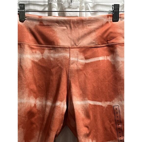 Women's Nike One Luxe Bike Training Shorts 7" Orange Black stripe Sz Med New - Picture 12 of 14